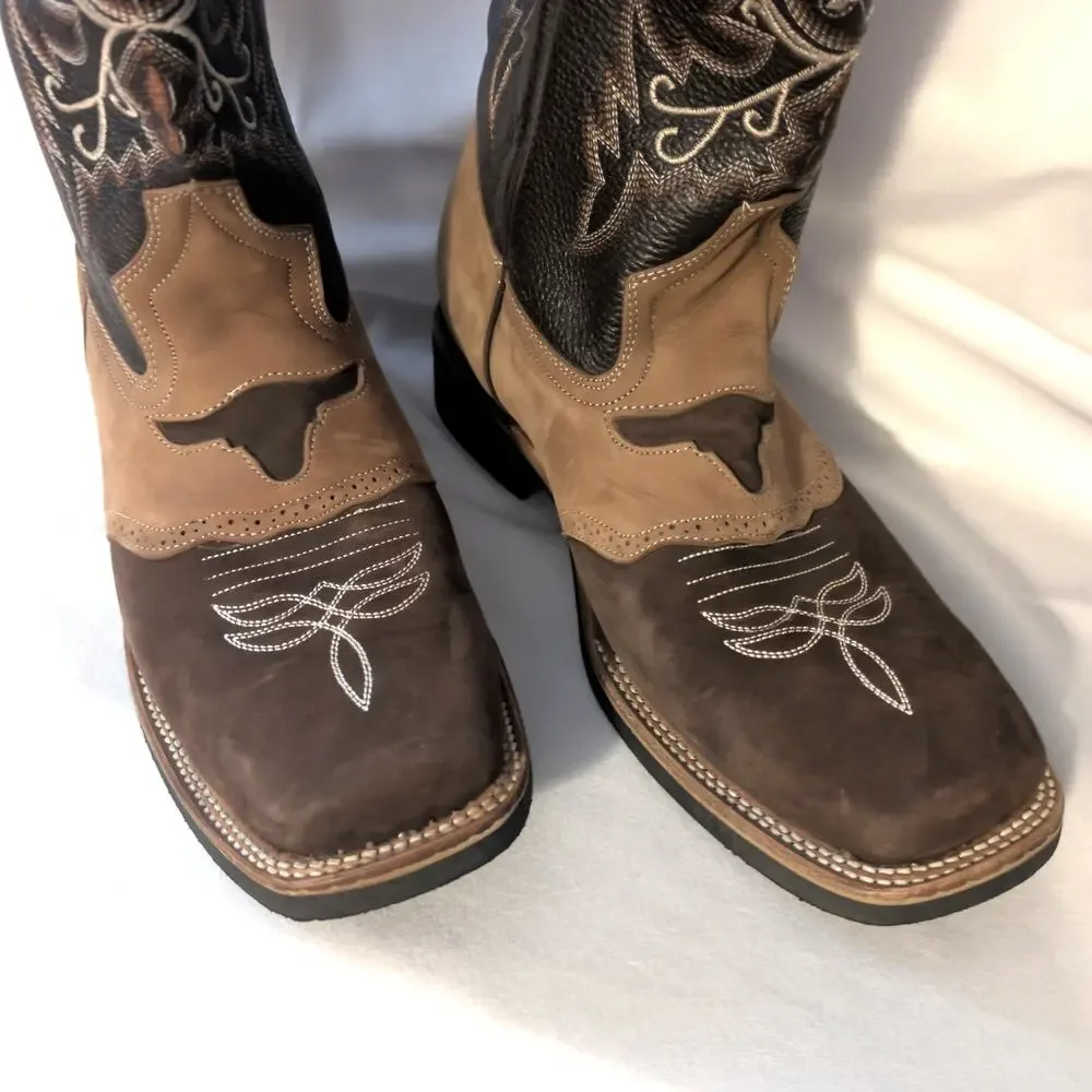 La Sierra Men's Cowboy boots Brown Suede Size 12 EXCELLENT